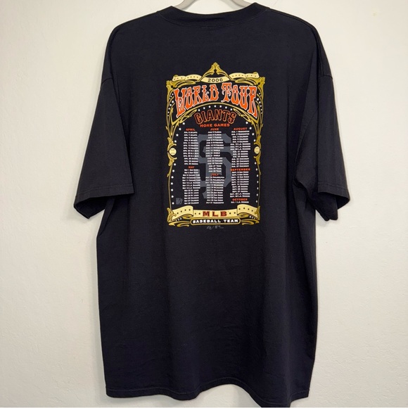 Vintage Rare 2006 Barry Bonds 2XL Shirt  Hit The Sky World Tour Giants  MLB Y2K - Picture 2 of 8